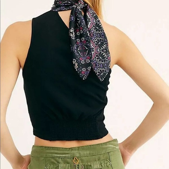 Free People Boho Black One Shoulder Top Medium - Picture 3 of 9